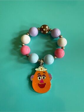 Handmade Toy Story Mrs Potato Head Charm Beaded Bracelet Toddler Size